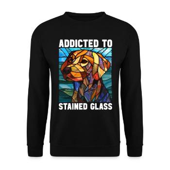 Vitrail artiste Vitrail Art - Sweat-shirt Unisexe - noir - Devant - Alina (178cm) & Michal (187cm)