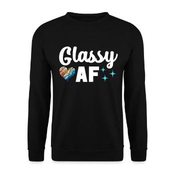 Vitrail artiste Vitrail Art - Sweat-shirt Unisexe - noir - Devant - Alina (178cm) & Michal (187cm)