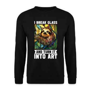 Vitrail artiste Vitrail Art - Sweat-shirt Unisexe - noir - Devant - Alina (178cm) & Michal (187cm)