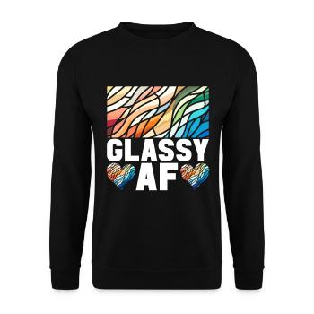 Vitrail artiste Vitrail Art - Sweat-shirt Unisexe - noir - Devant - Alina (178cm) & Michal (187cm)