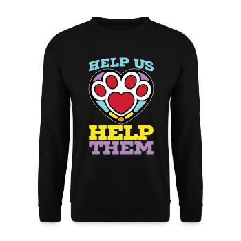 Animal Shelter Help Us Help Them Pet Adoption - Unisex Sweatshirt - black - Front - Alina (178cm) & Michal (187cm)