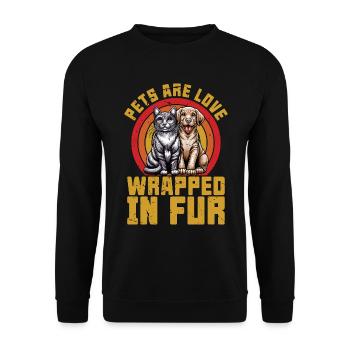 Les animaux de compagnie du refuge pour animaux sont l’amour enveloppé dans l’amour des chiens - Sweat-shirt Unisexe - noir - Devant - Alina (178cm) & Michal (187cm)