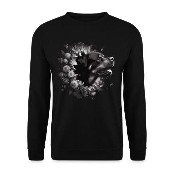 Rottweiler Power: Through the Wall - Unisex Sweatshirt - black - Front - Alina (178cm) & Michal (187cm)