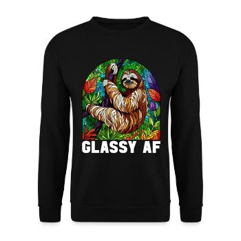 Vitrail artiste Vitrail Art - Sweat-shirt Unisexe - noir - Devant - Alina (178cm) & Michal (187cm)