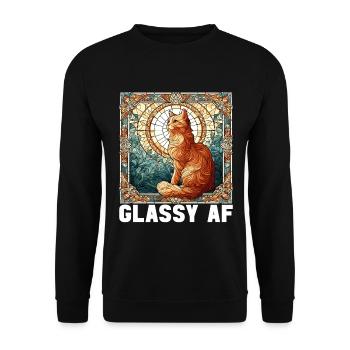 Vitrail artiste Vitrail Art - Sweat-shirt Unisexe - noir - Devant - Alina (178cm) & Michal (187cm)