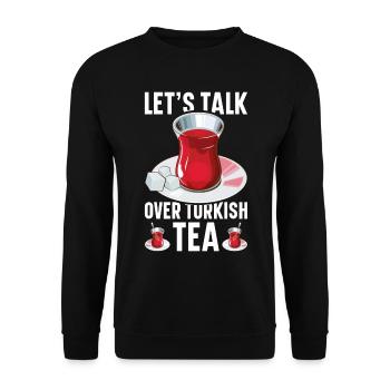 Thé turc Chai Türk Çayi Amoureux de la dinde - Sweat-shirt Unisexe - noir - Devant - Alina (178cm) & Michal (187cm)