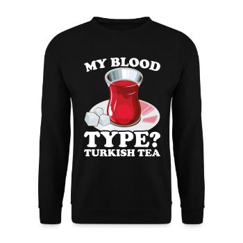 Thé turc Chai Türk Çayi Amoureux de la dinde - Sweat-shirt Unisexe - noir - Devant - Alina (178cm) & Michal (187cm)