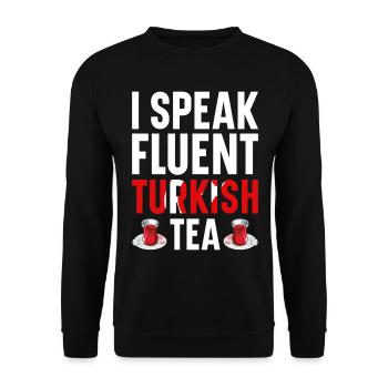 Thé turc Chai Türk Çayi Amoureux de la dinde - Sweat-shirt Unisexe - noir - Devant - Alina (178cm) & Michal (187cm)
