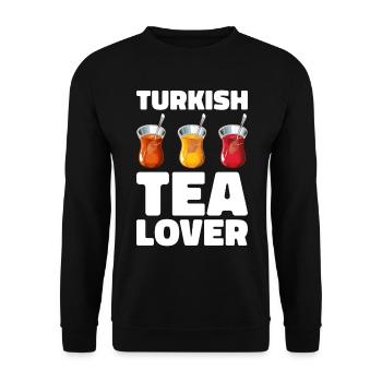 Thé turc Chai Türk Çayi Amoureux de la dinde - Sweat-shirt Unisexe - noir - Devant - Alina (178cm) & Michal (187cm)