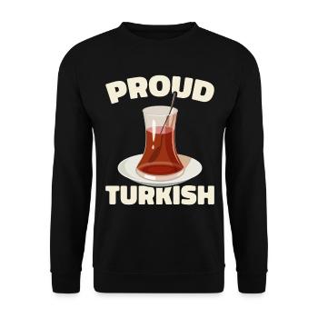 Thé turc Chai Türk Çayi Amoureux de la dinde - Sweat-shirt Unisexe - noir - Devant - Alina (178cm) & Michal (187cm)