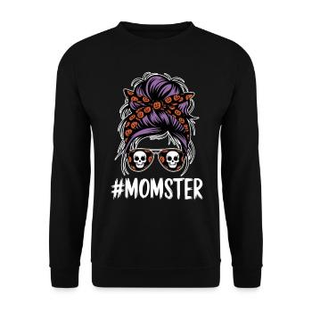 Halloween Momster Monster Mom - Unisex Sweatshirt - black - Front - Alina (178cm) & Michal (187cm)