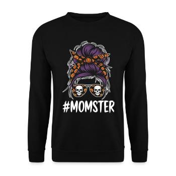 Halloween Momster Monster Mom - Unisex Sweatshirt - black - Front - Alina (178cm) & Michal (187cm)