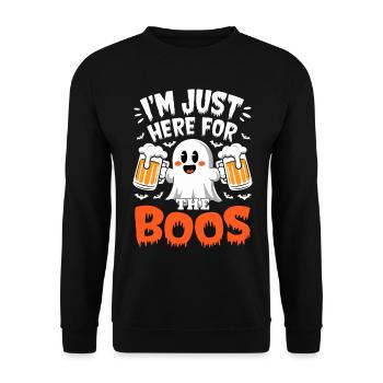 Fantôme d’Halloween, je suis juste là pour les huées - Sweat-shirt Unisexe - noir - Devant - Alina (178cm) & Michal (187cm)