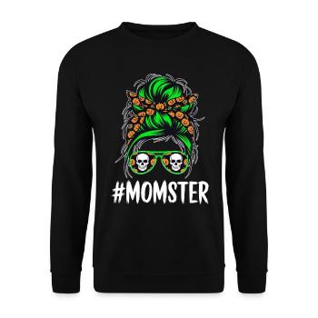 Halloween Momster Monster Mom - Unisex Sweatshirt - black - Front - Alina (178cm) & Michal (187cm)