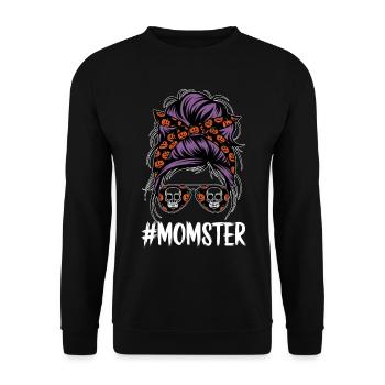 Halloween Momster Monster Mom - Unisex Sweatshirt - black - Front - Alina (178cm) & Michal (187cm)