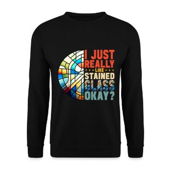 Vitrail artiste Vitrail Art - Sweat-shirt Unisexe - noir - Devant - Alina (178cm) & Michal (187cm)