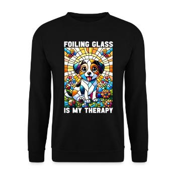 Vitrail artiste Vitrail Art - Sweat-shirt Unisexe - noir - Devant - Alina (178cm) & Michal (187cm)
