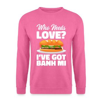 Banh Mi Sandwich Vietnamesisches Street Food - Unisex Pullover - Pink - Vorne