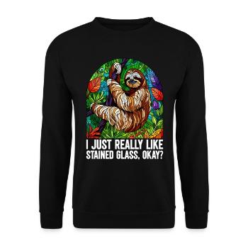 Vitrail artiste Vitrail Art - Sweat-shirt Unisexe - noir - Devant - Alina (178cm) & Michal (187cm)