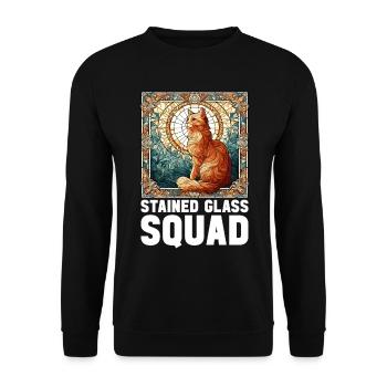 Vitrail artiste Vitrail Art - Sweat-shirt Unisexe - noir - Devant - Alina (178cm) & Michal (187cm)