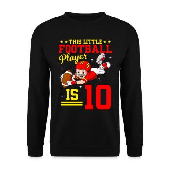 10th Birthday Football player - Unisex Sweatshirt - black - Front - Alina (178cm) & Michal (187cm)