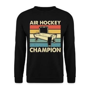 Air Hockey Champion - Air Hockey Player Air Hockey - Unisex Sweatshirt - black - Front - Alina (178cm) & Michal (187cm)
