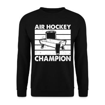 Air Hockey Champion - Air Hockey Player - Unisex Pullover - Schwarz - Vorne - Alina (178cm) & Michal (187cm)