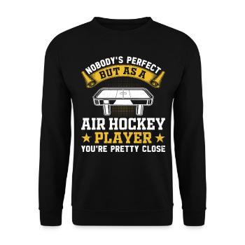 Air Hockey player Funny Air Hockey player - Unisex Pullover - Schwarz - Vorne - Alina (178cm) & Michal (187cm)