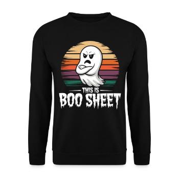 Boo Sheet Ghost Shirt pour Halloween - Sweat-shirt Unisexe - noir - Devant - Alina (178cm) & Michal (187cm)