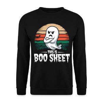 Fantômes et Halloween « This is Boo Sheet » - Sweat-shirt Unisexe - noir - Devant - Alina (178cm) & Michal (187cm)