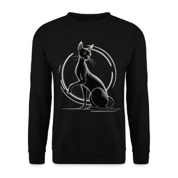 Black Cat & Zen Balance - Unisex Sweatshirt - black - Front - Alina (178cm) & Michal (187cm)