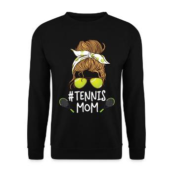 Raquette de joueur de tennis drôle - Sweat-shirt Unisexe - noir - Devant - Alina (178cm) & Michal (187cm)