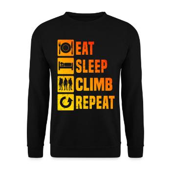 Bouldering Climber Climbing Climber Bouldering - Unisex Sweatshirt - black - Front - Alina (178cm) & Michal (187cm)