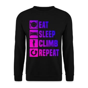 Herren Damen Bouldering Kletterer Klettern - Unisex Pullover - Schwarz - Vorne - Alina (178cm) & Michal (187cm)