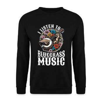 Bluegrass Music I Listen To Bluegrass Musician - Unisex Pullover - Schwarz - Vorne - Alina (178cm) & Michal (187cm)