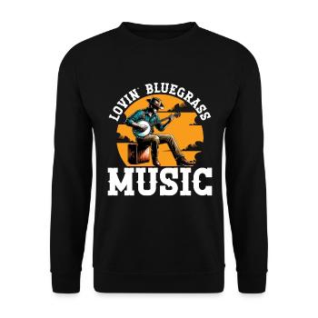 Lovin' Bluegrass Music String Instrument Musician - Unisex Sweatshirt - black - Front - Alina (178cm) & Michal (187cm)