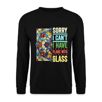 Vitrail artiste Vitrail Art - Sweat-shirt Unisexe - noir - Devant - Alina (178cm) & Michal (187cm)