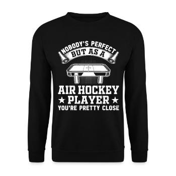 Funny Air Hockey Sayings Funny Air Hockey player - Unisex Sweatshirt - black - Front - Alina (178cm) & Michal (187cm)