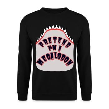 Pretend I'm a Megalodon – Shark Costume - Unisex Sweatshirt - black - Front - Alina (178cm) & Michal (187cm)