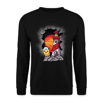 Maritime Sailor Chick Sailor Lighthouse Kids - Unisex Sweatshirt - black - Front - Alina (178cm) & Michal (187cm)