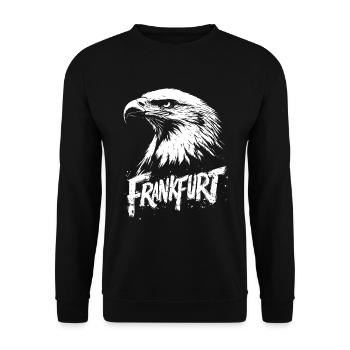 Frankfurt Schwarz-Weiß Adlerkopf FFM Ultras - Unisex Pullover - Schwarz - Vorne - Alina (178cm) & Michal (187cm)