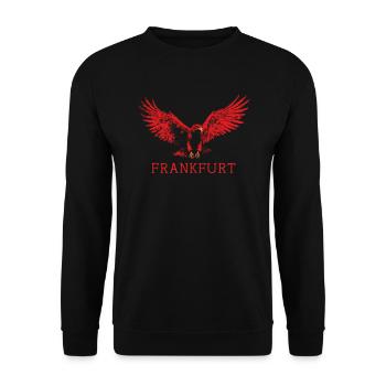 Frankfurt Roter Adler FFM Fußballfans - Unisex Pullover - Schwarz - Vorne - Alina (178cm) & Michal (187cm)