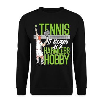 Funny Tennis Player Racket Tennis - Unisex Sweatshirt - black - Front - Alina (178cm) & Michal (187cm)