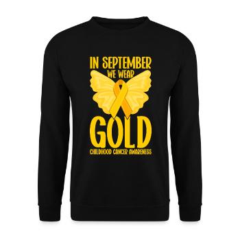 Krebs Im Kindesalter Childhood Cancer Awareness - Unisex Pullover - Schwarz - Vorne - Alina (178cm) & Michal (187cm)