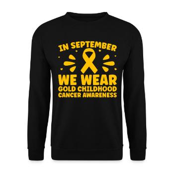 Krebs Im Kindesalter Childhood Cancer Awareness - Unisex Pullover - Schwarz - Vorne - Alina (178cm) & Michal (187cm)
