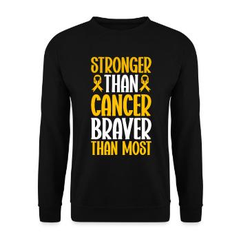 Krebs Im Kindesalter Childhood Cancer Awareness - Unisex Pullover - Schwarz - Vorne - Alina (178cm) & Michal (187cm)