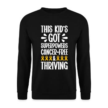 Krebs Im Kindesalter Childhood Cancer Awareness - Unisex Pullover - Schwarz - Vorne - Alina (178cm) & Michal (187cm)