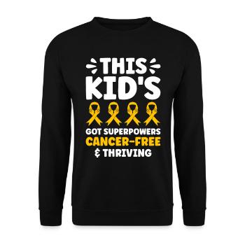 Krebs Im Kindesalter Childhood Cancer Awareness - Unisex Pullover - Schwarz - Vorne - Alina (178cm) & Michal (187cm)