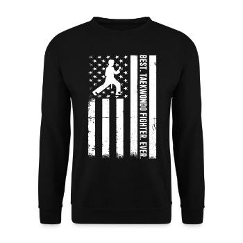 Meilleur combattant de taekwondo de tous les temps - US Flag Taekwondo - Sweat-shirt Unisexe - noir - Devant - Alina (178cm) & Michal (187cm)