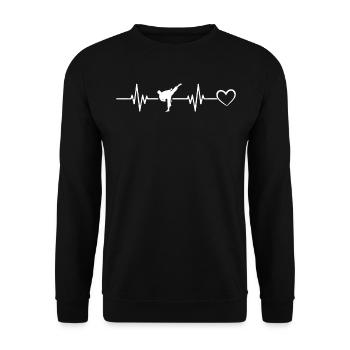 Taekwondo Heartbeat Heart Taekwondo - Unisex Sweatshirt - black - Front - Alina (178cm) & Michal (187cm)
